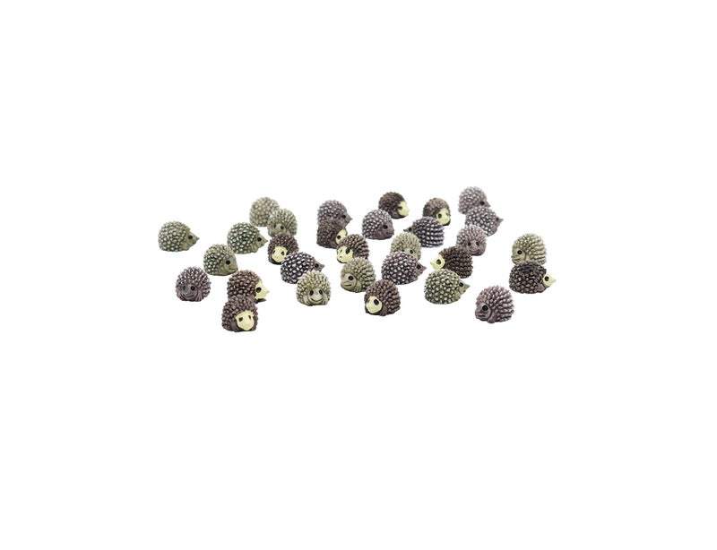 X Hot Popcorn X هوت فشار 30 قطعة تماثيل قنفذ مصغرة، ديكور حديقة منظر طبيعي من الطحالب - Image 1